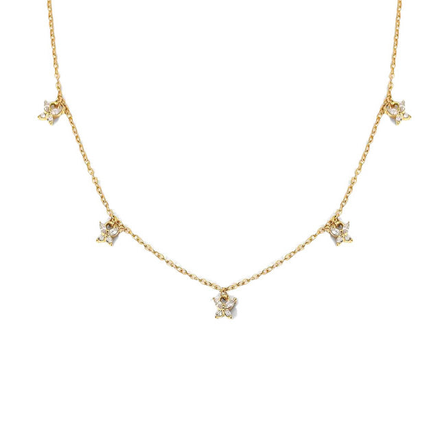 Cubic Butterfly Gold Necklace