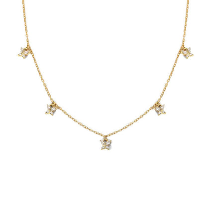 Cubic Butterfly Gold Necklace