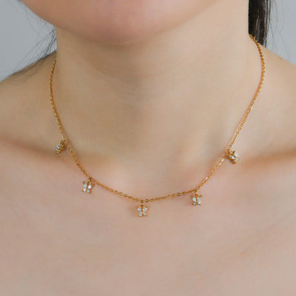 Cubic Butterfly Gold Necklace