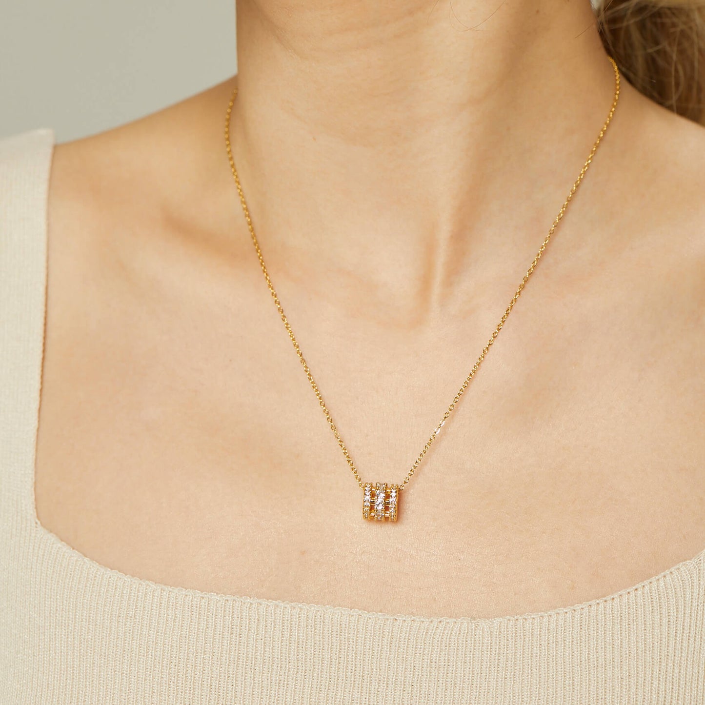 Double Helix Gold Necklace