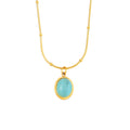 Blue Cat Eye Stone Necklace