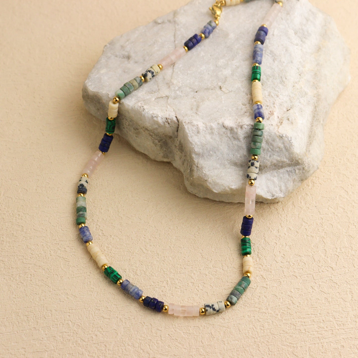 Serenous Multi Gemstone Necklace