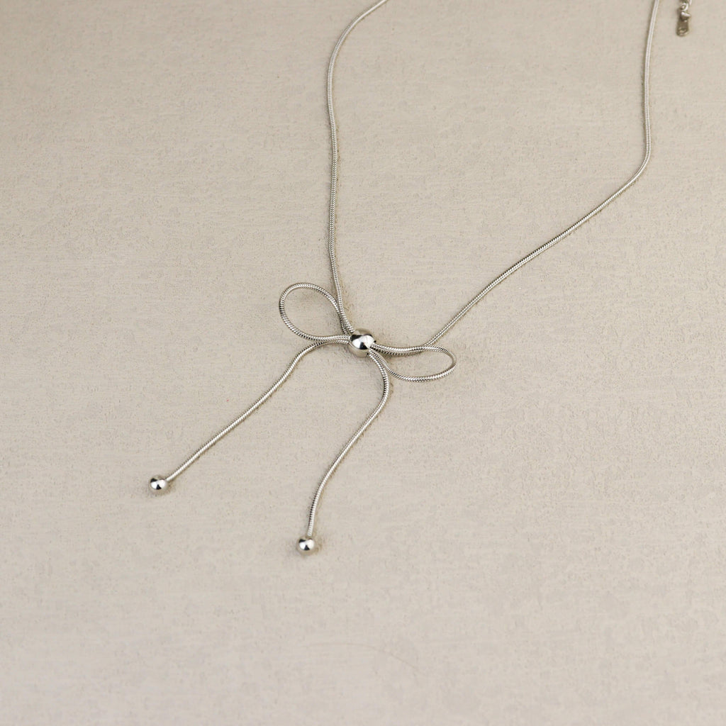 Dancing Bow Silver Necklace