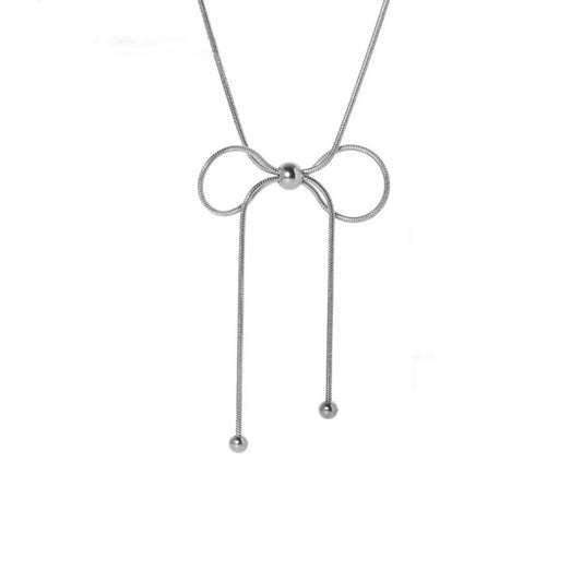 Dancing Bow Silver Necklace