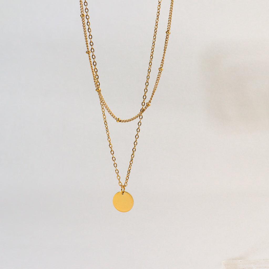 Round Disc Layered Necklace