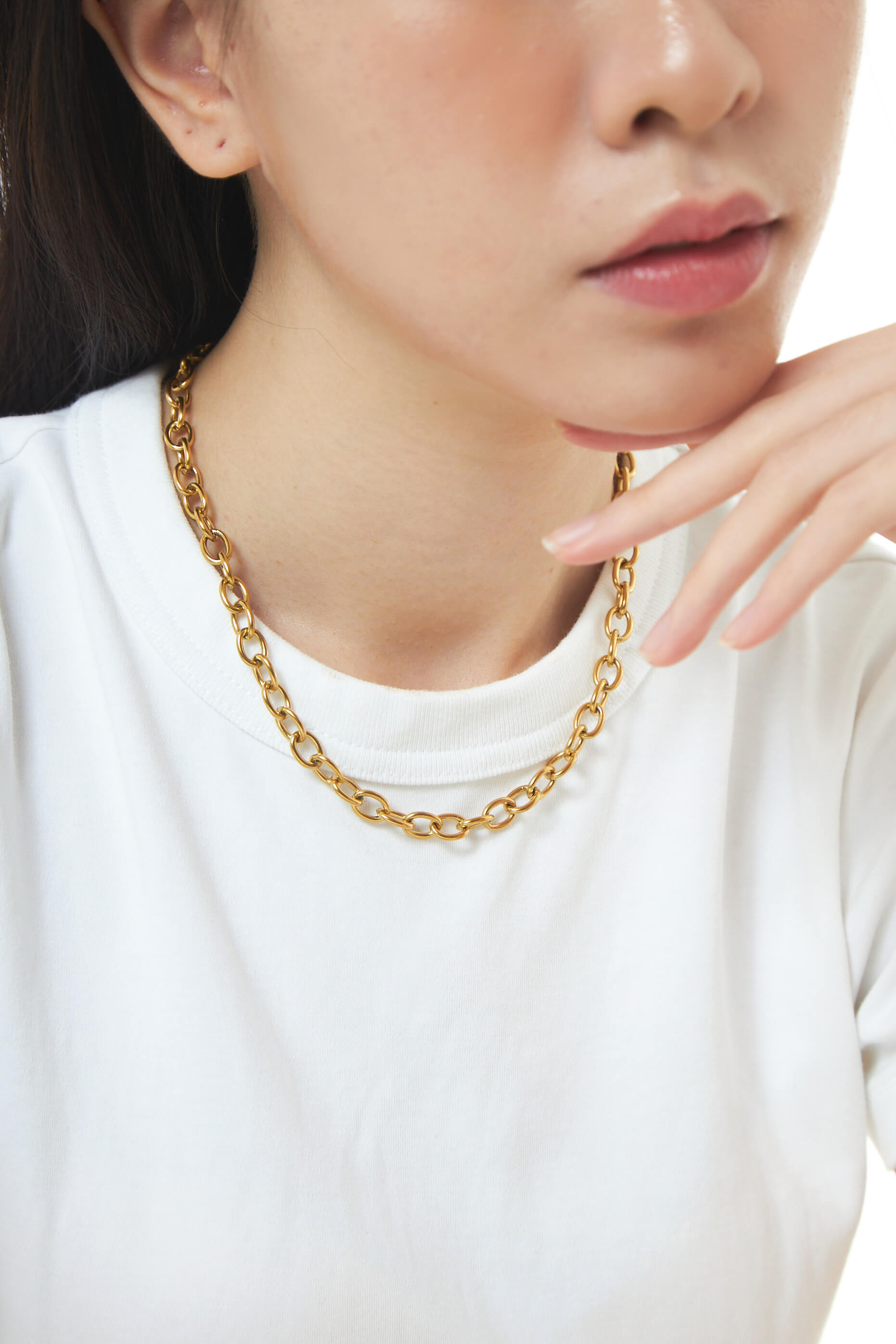 Gold Thin Figaro Chain Necklace