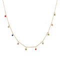 Multicolor Cubic Gold Necklace