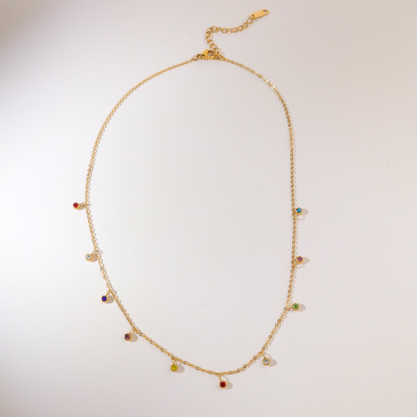 Multicolor Cubic Gold Necklace