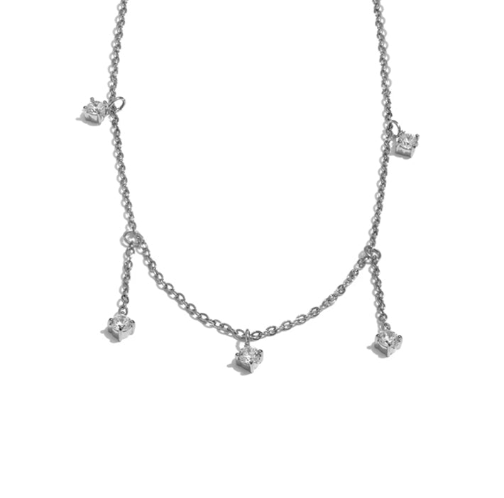 Dazzling Sparkler Silver Necklace