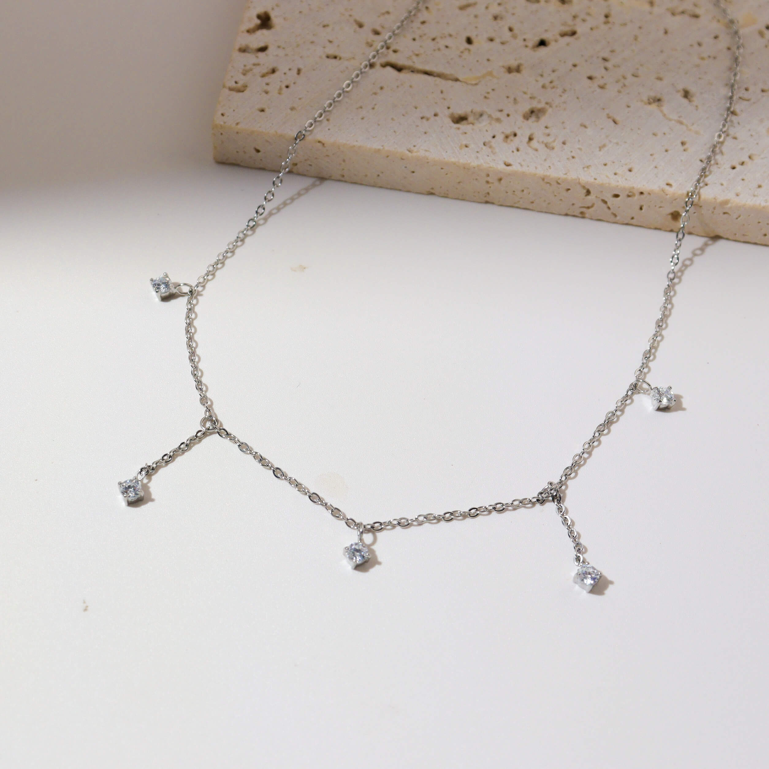 Dazzling Sparkler Silver Necklace