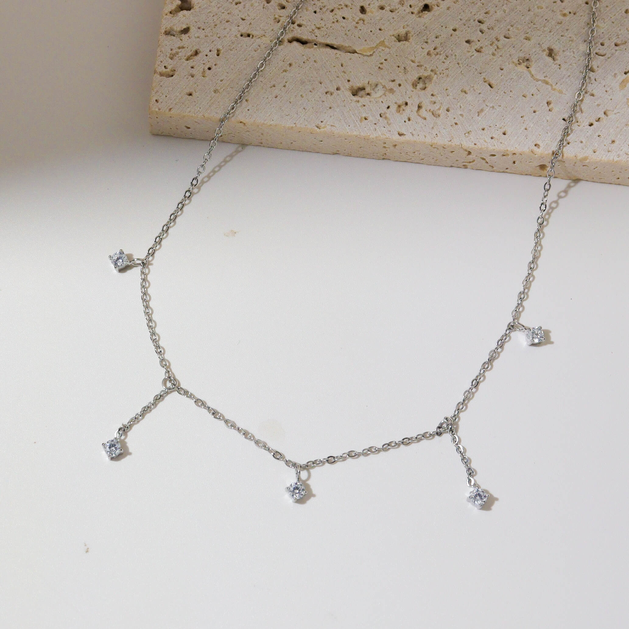 Dazzling Sparkler Silver Necklace