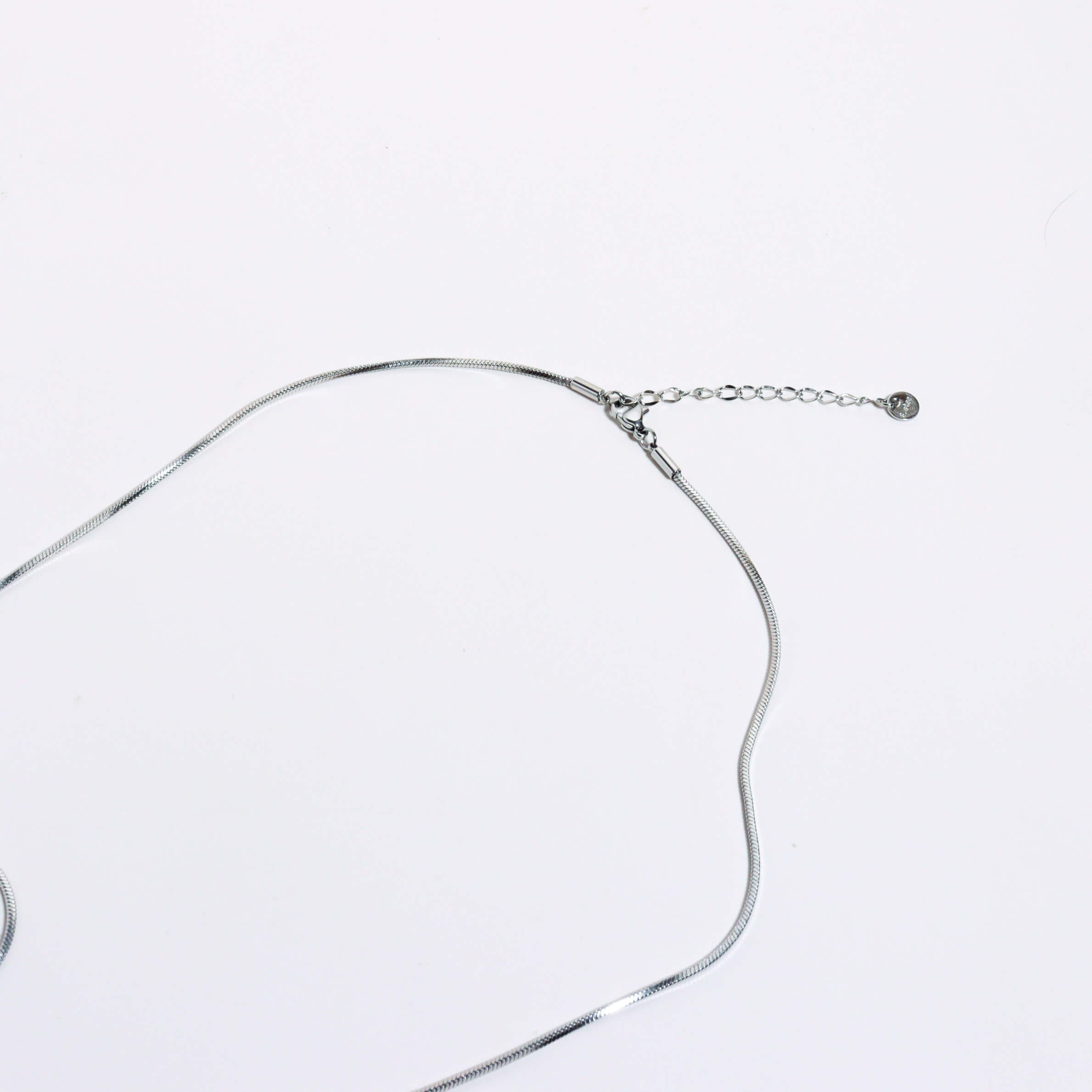 Enly Pearl Long Silver Necklace