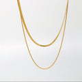 Snake Herringbone Layered Gold Necklace