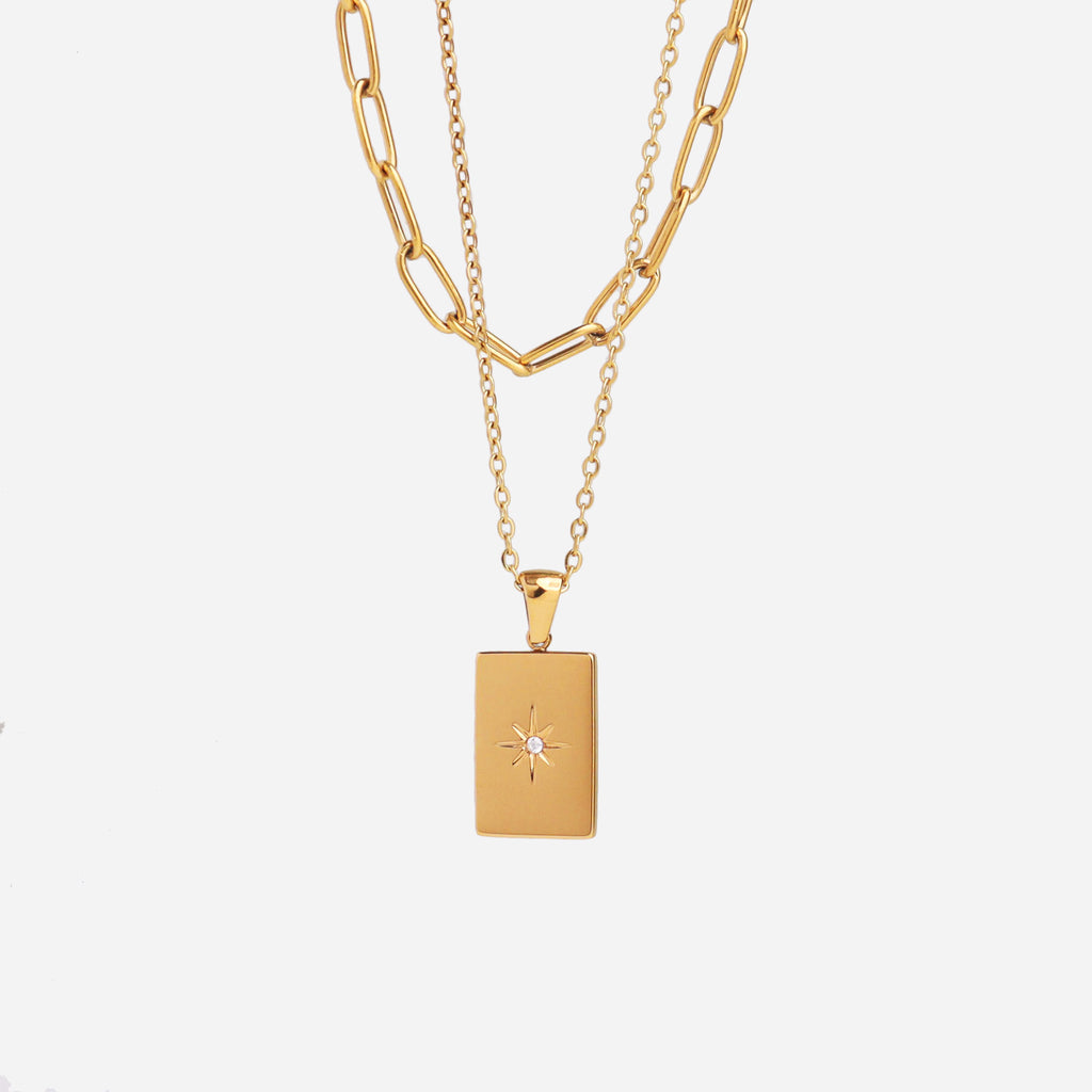 Layered Meteor Gold Chain Necklace