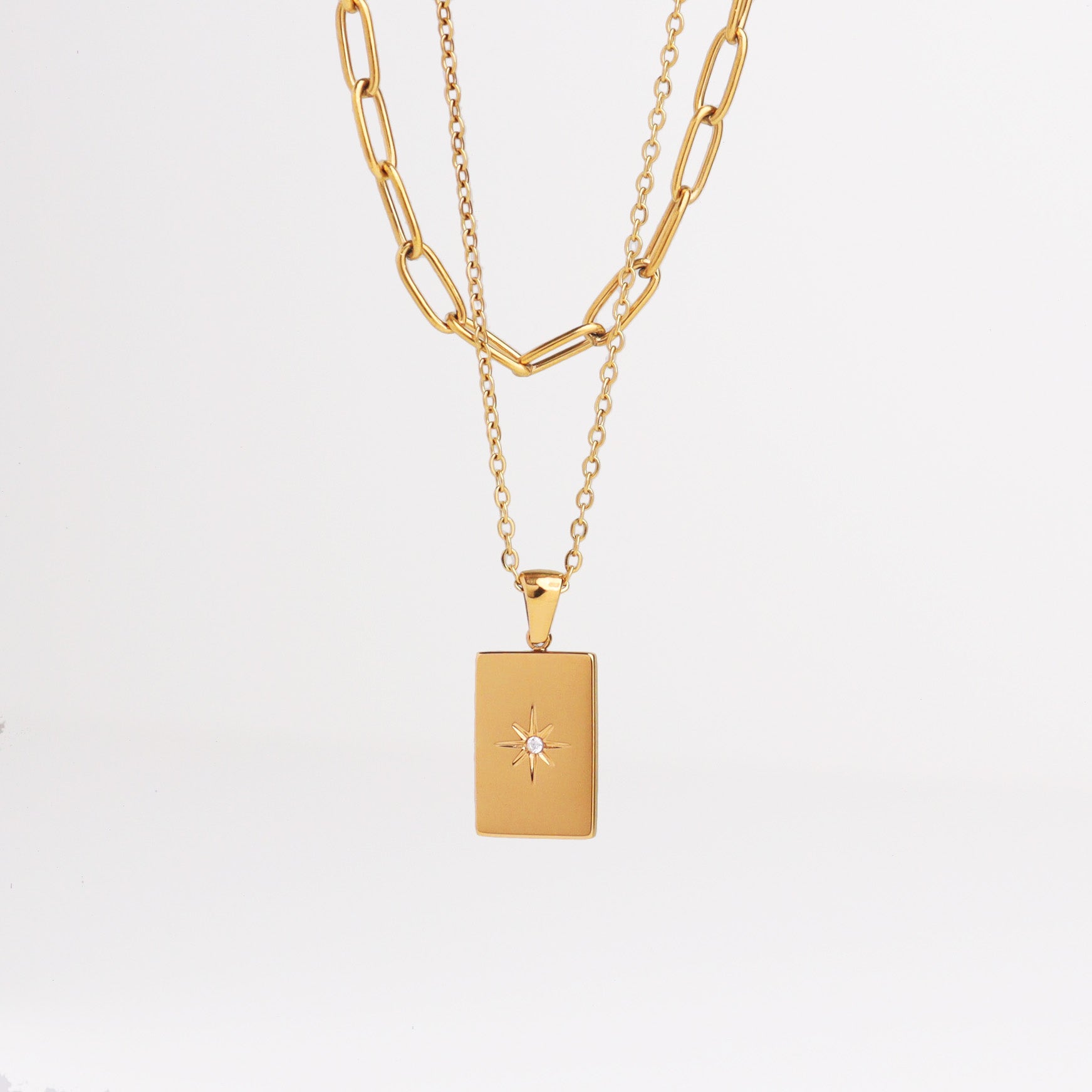 Layered Meteor Gold Chain Necklace