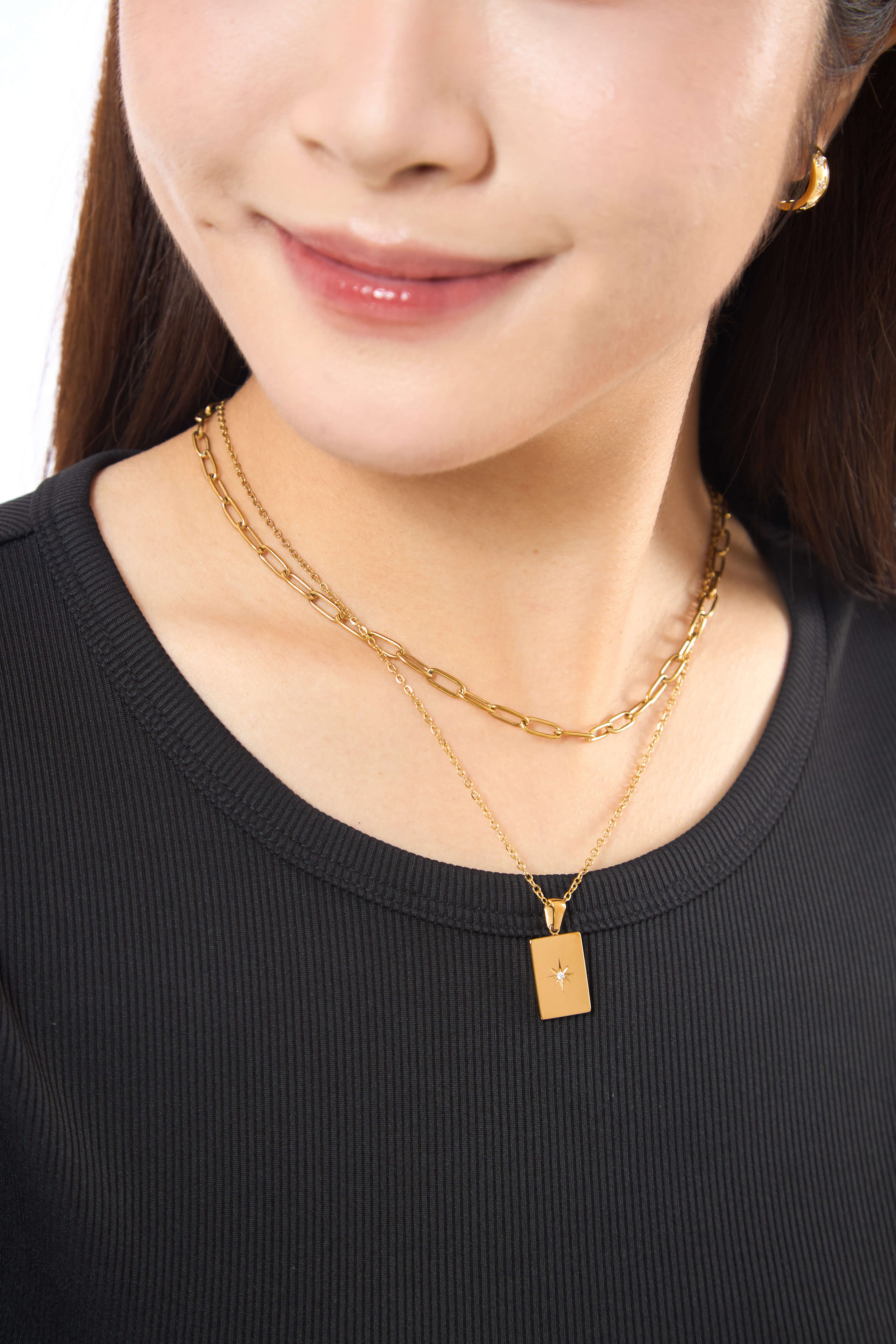 Layered Meteor Gold Chain Necklace