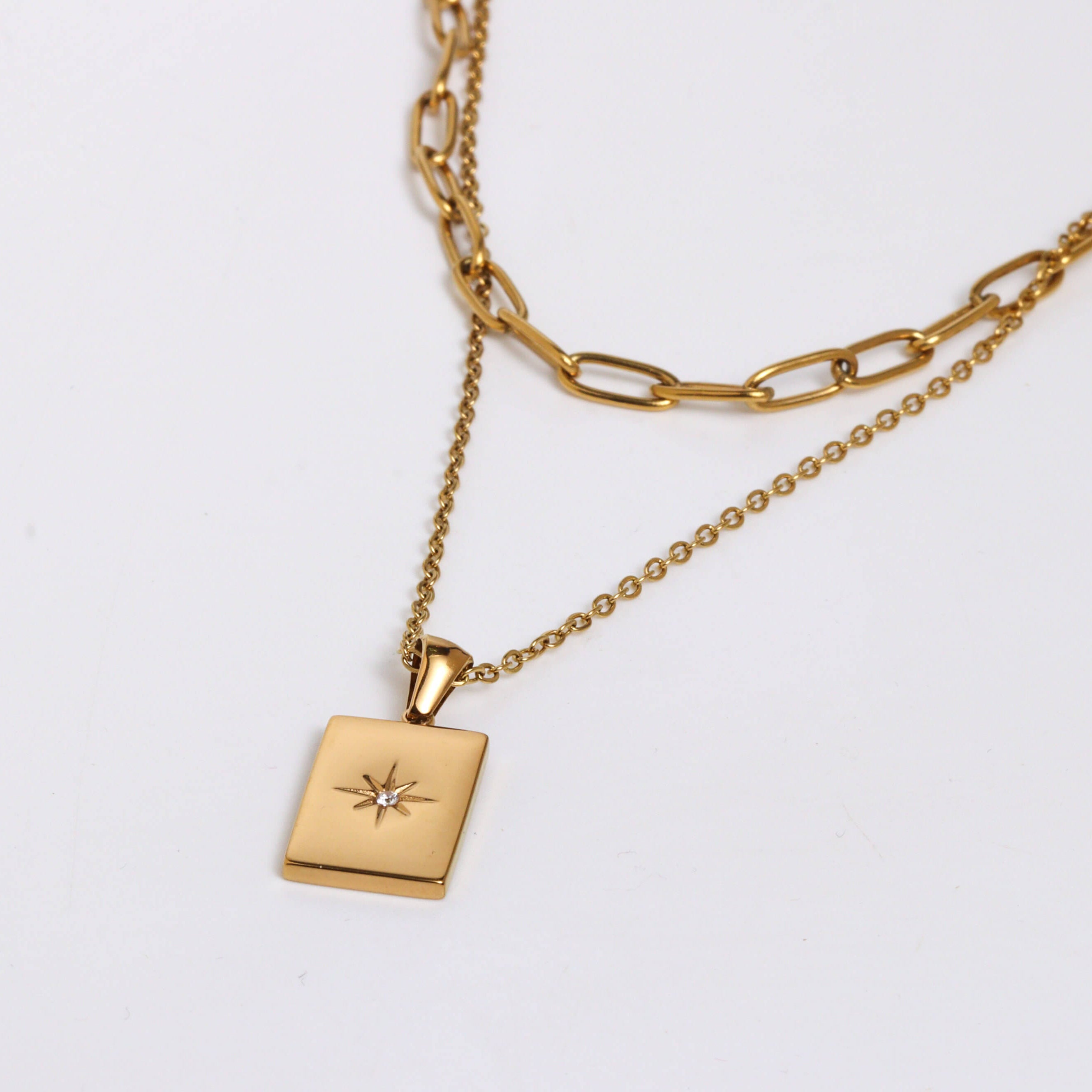 Layered Meteor Gold Chain Necklace