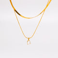 Herringbone Layered Mix Gold Chain Necklace