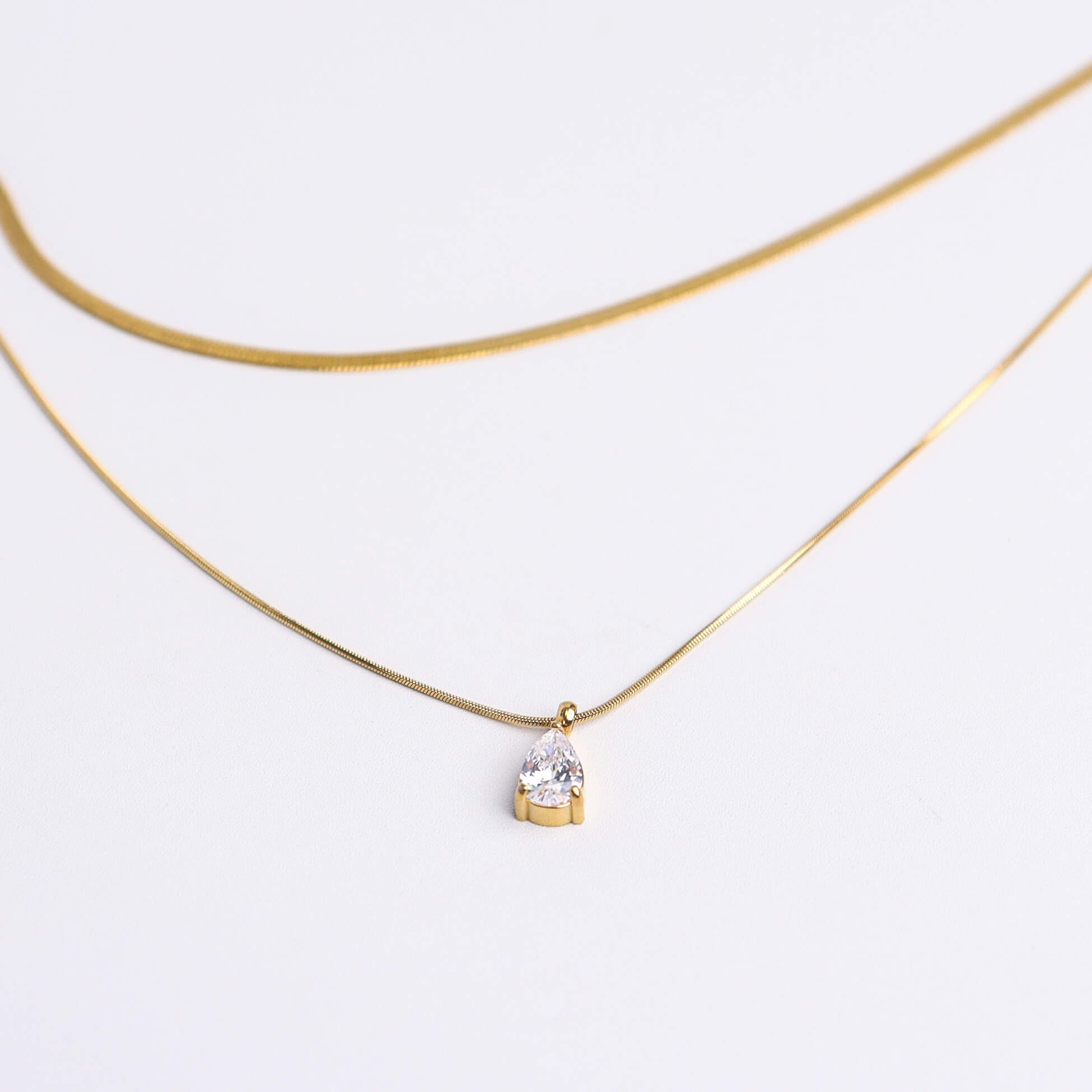 Herringbone Layered Mix Gold Chain Necklace