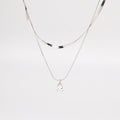 Herringbone Layered Mix Silver Chain Necklace