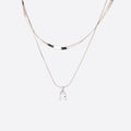 Herringbone Layered Shimmer Silver Chain Necklace