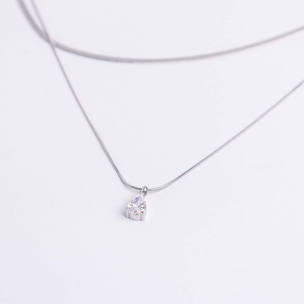 Herringbone Layered Mix Silver Chain Necklace