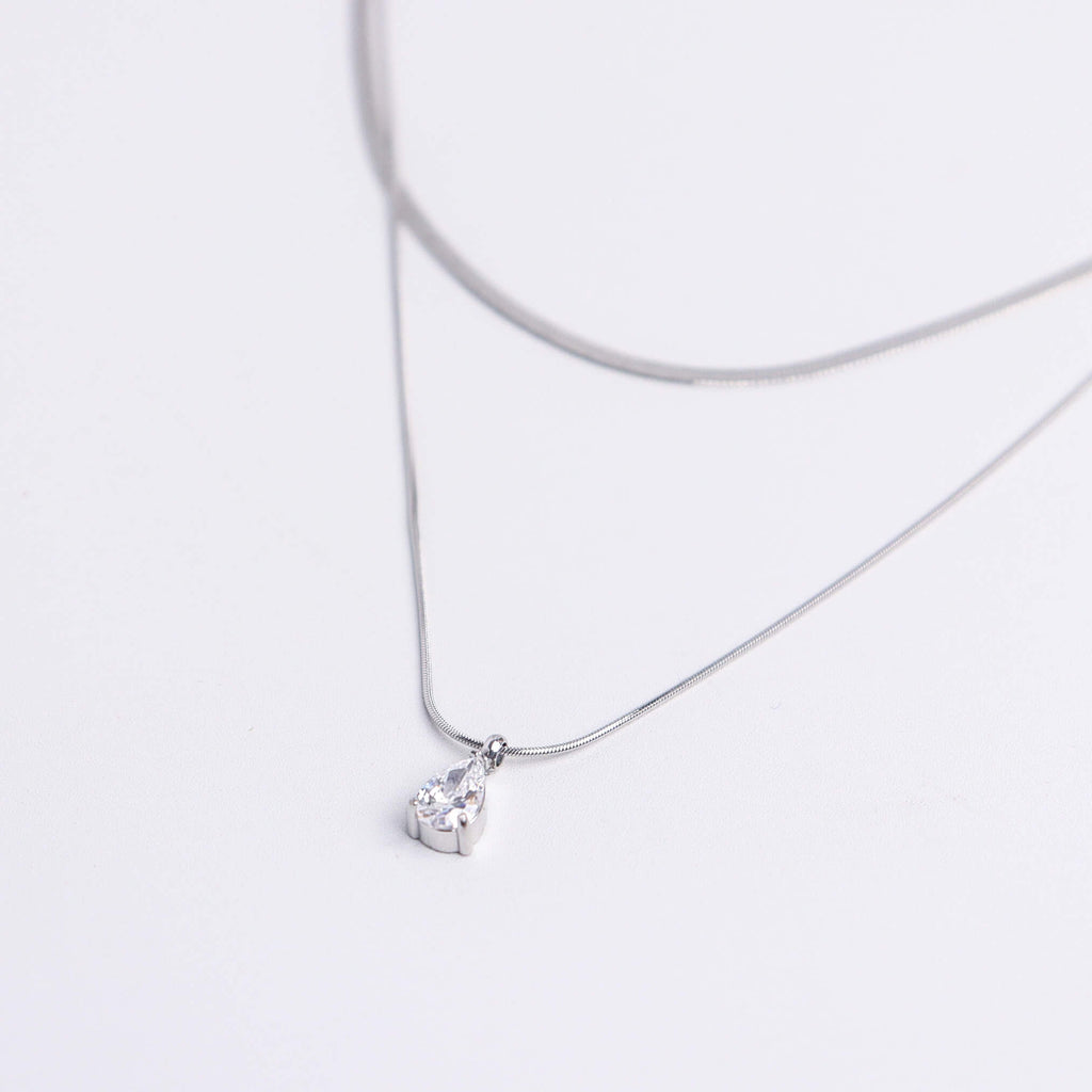 Herringbone Layered Mix Silver Chain Necklace