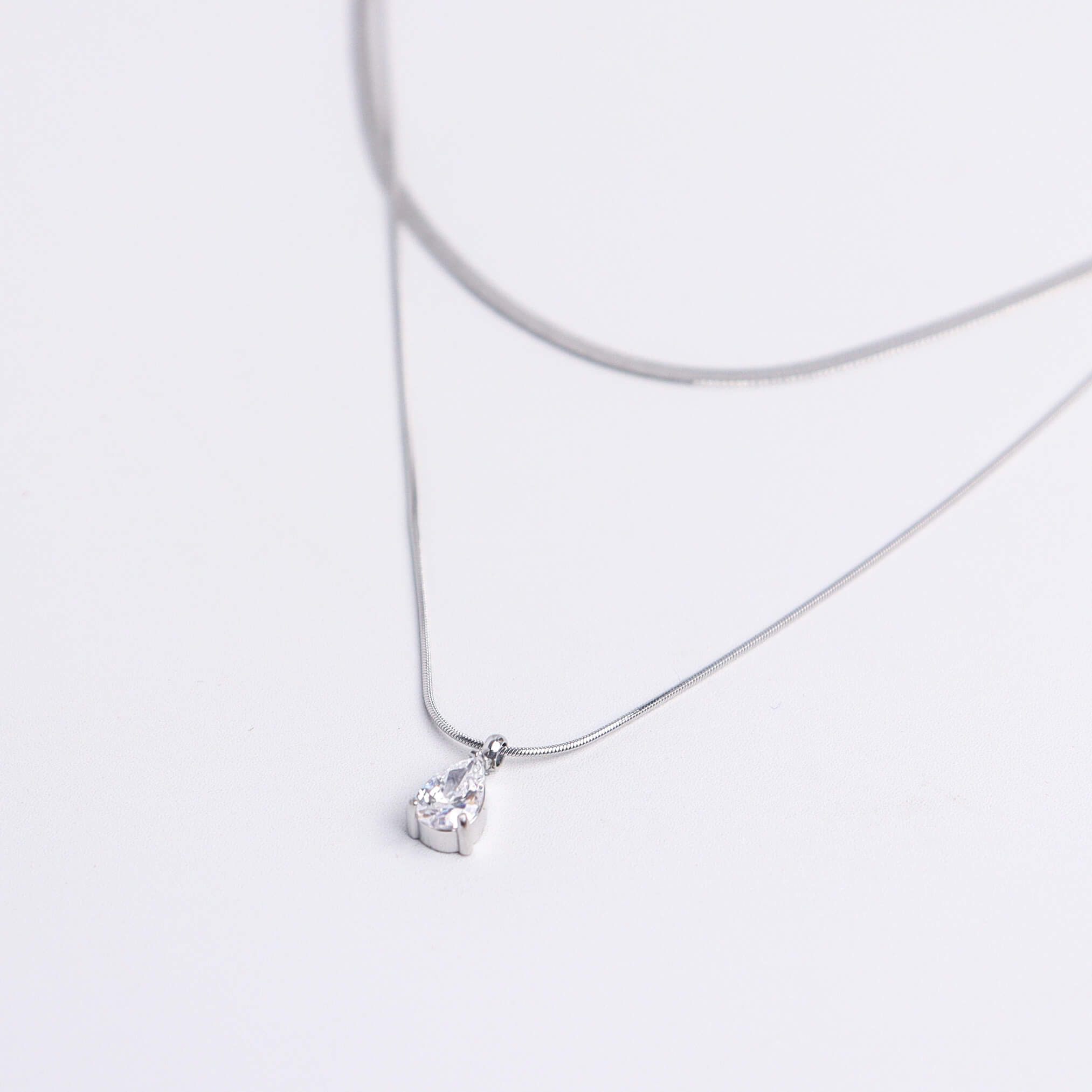Herringbone Layered Mix Silver Chain Necklace