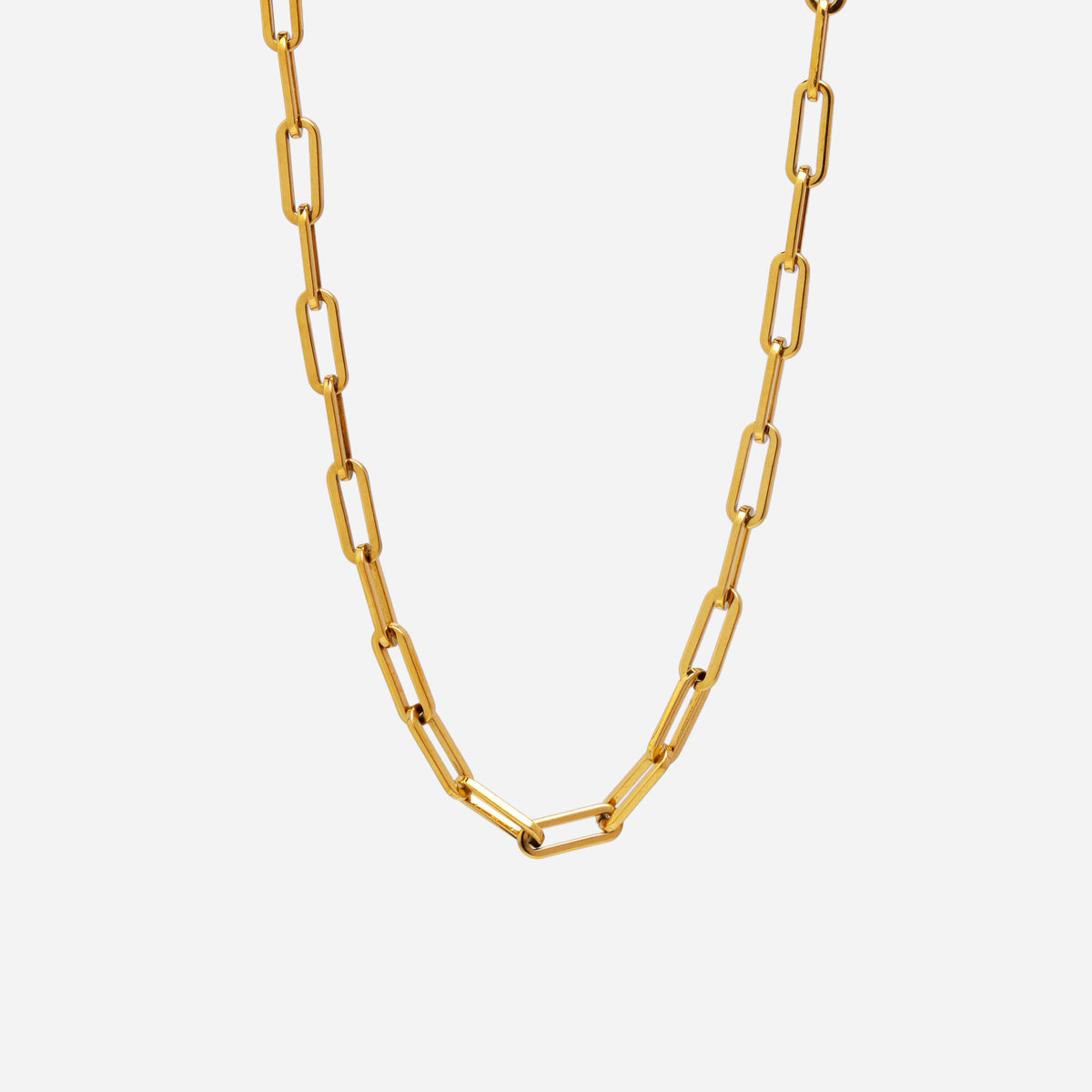 Thick Paperclip Gold Chain Necklace
