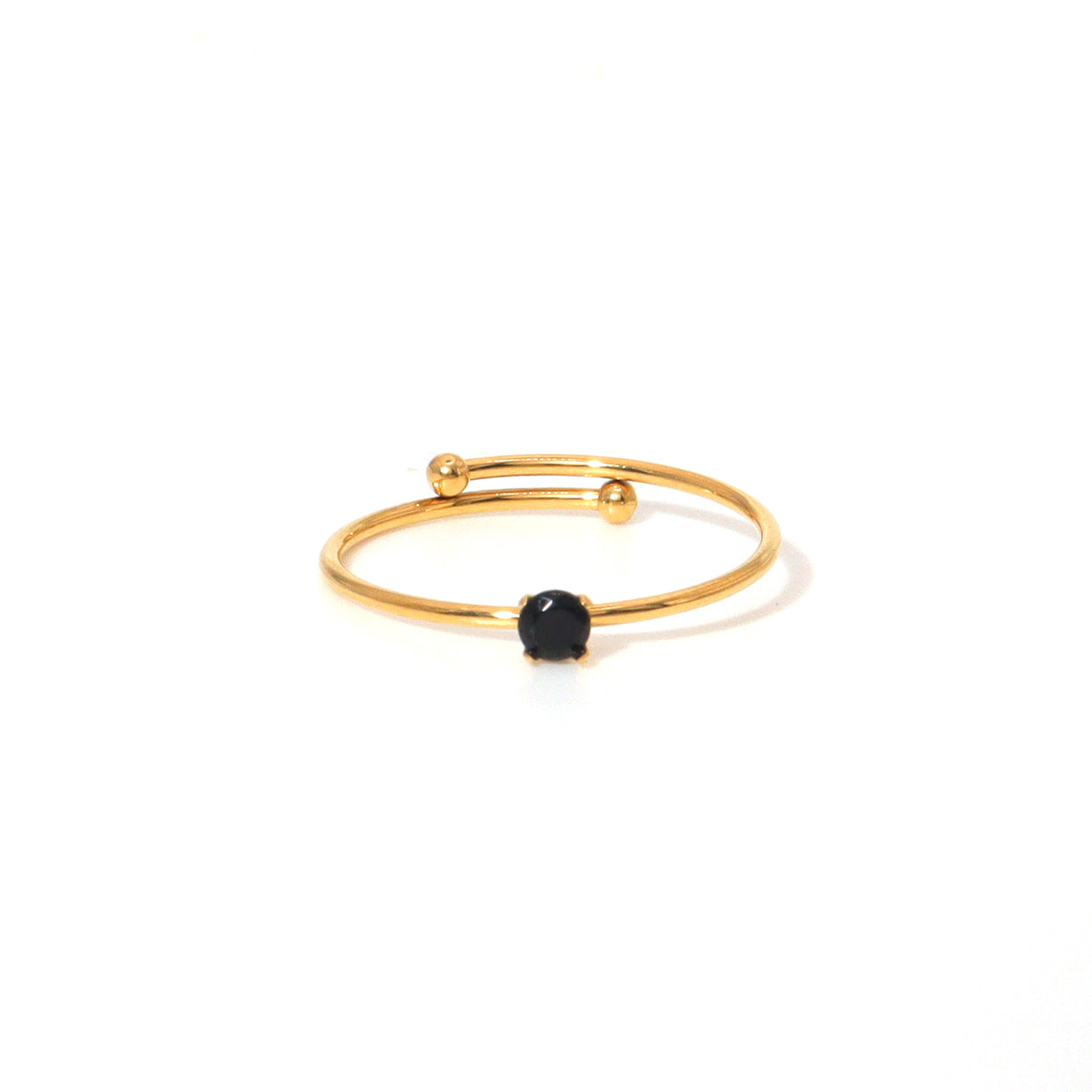 Black Dot Gold Ring