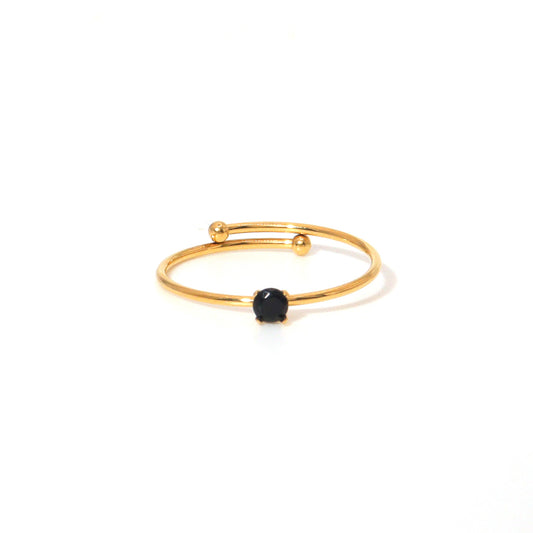 Black Dot Gold Ring