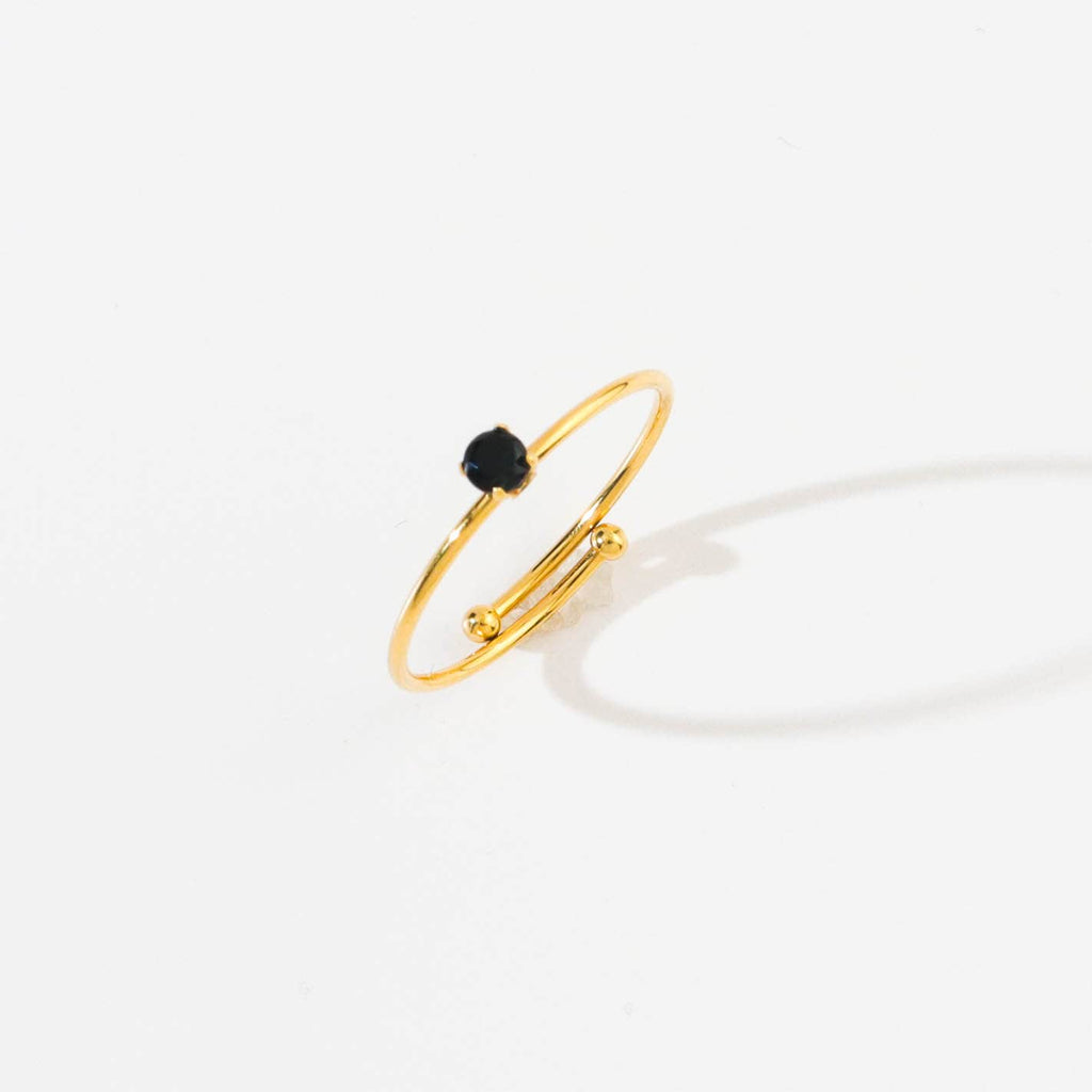 Black Dot Gold Ring