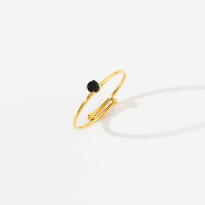 Black Dot Gold Ring