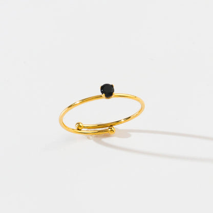 Black Dot Gold Ring