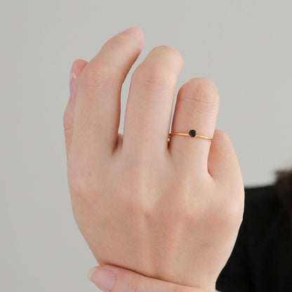 Black Dot Gold Ring