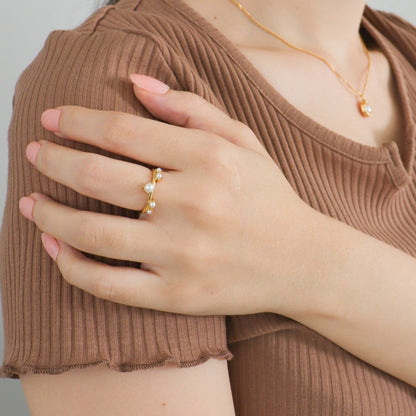 Pearl Fortress Gold Ring