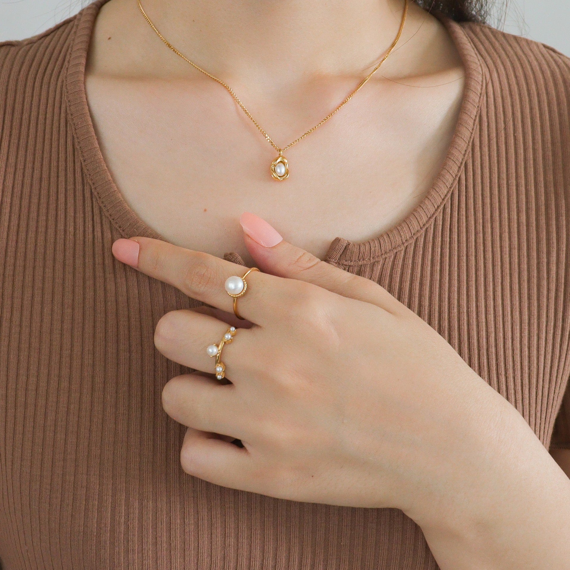Pearl Fortress Gold Ring