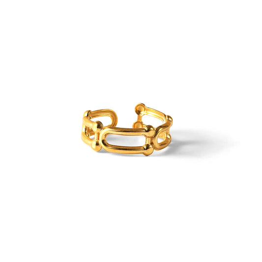 U-Chain Linked Gold Rings