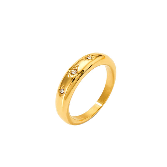 Stellar Starburst Gold Ring