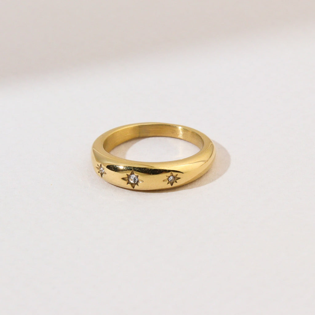 Stellar Starburst Gold Ring