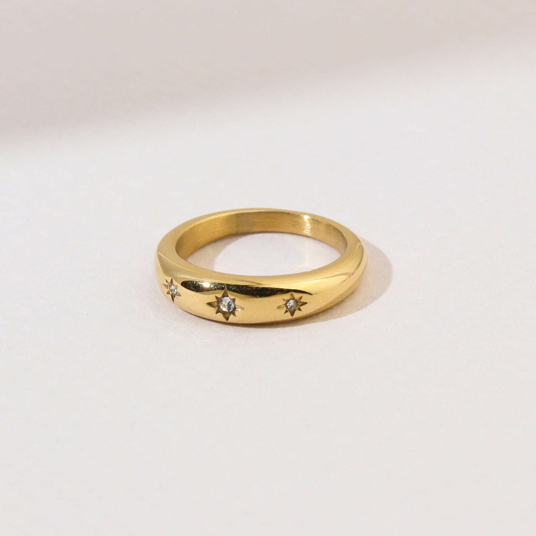 Stellar Starburst Gold Ring