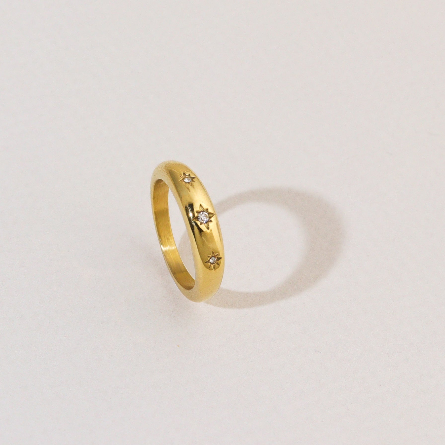 Stellar Starburst Gold Ring