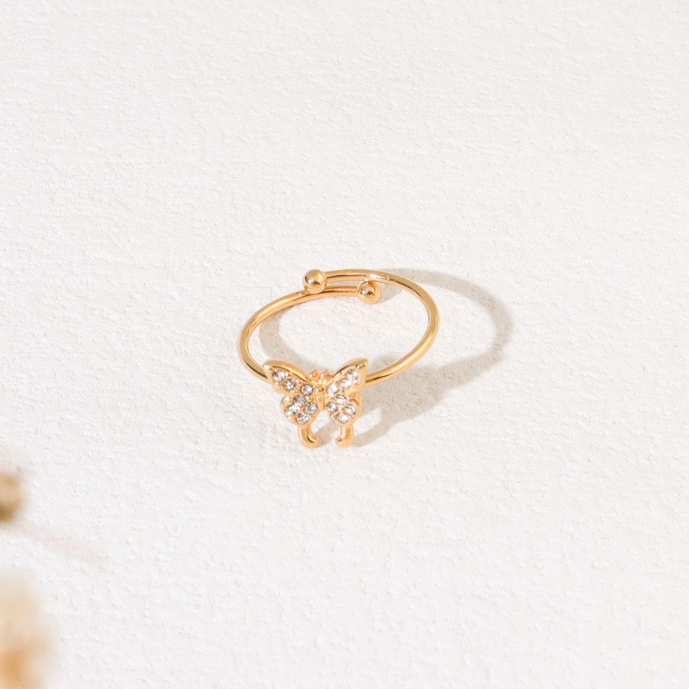 Cubic Butterfly Gold Ring