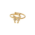 Cubic Butterfly Gold Ring