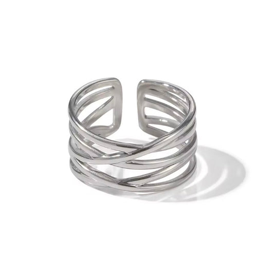 Abby Band Silver Ring