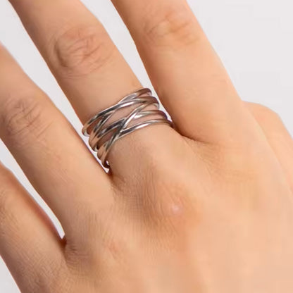 Abby Band Silver Ring