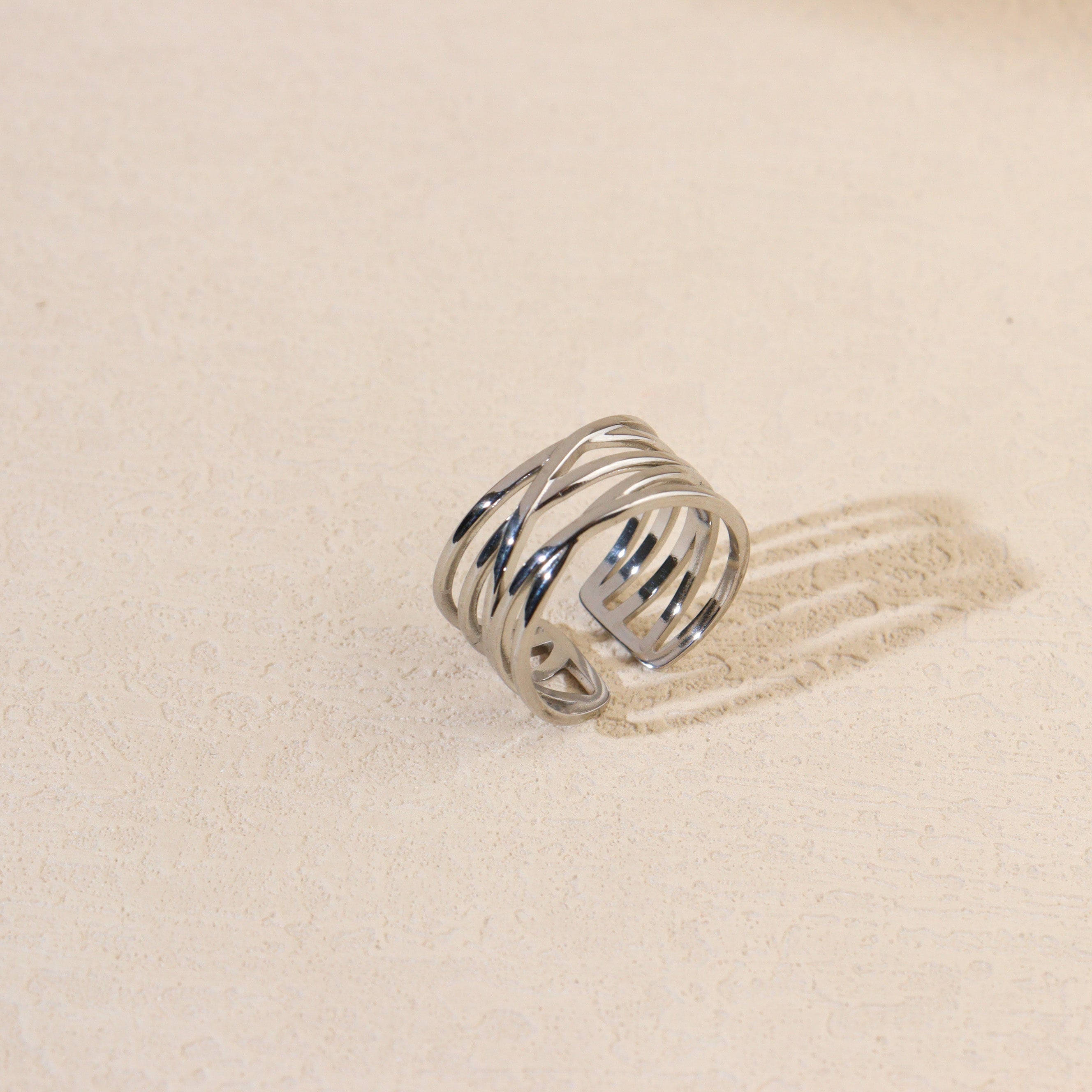 Abby Band Silver Ring