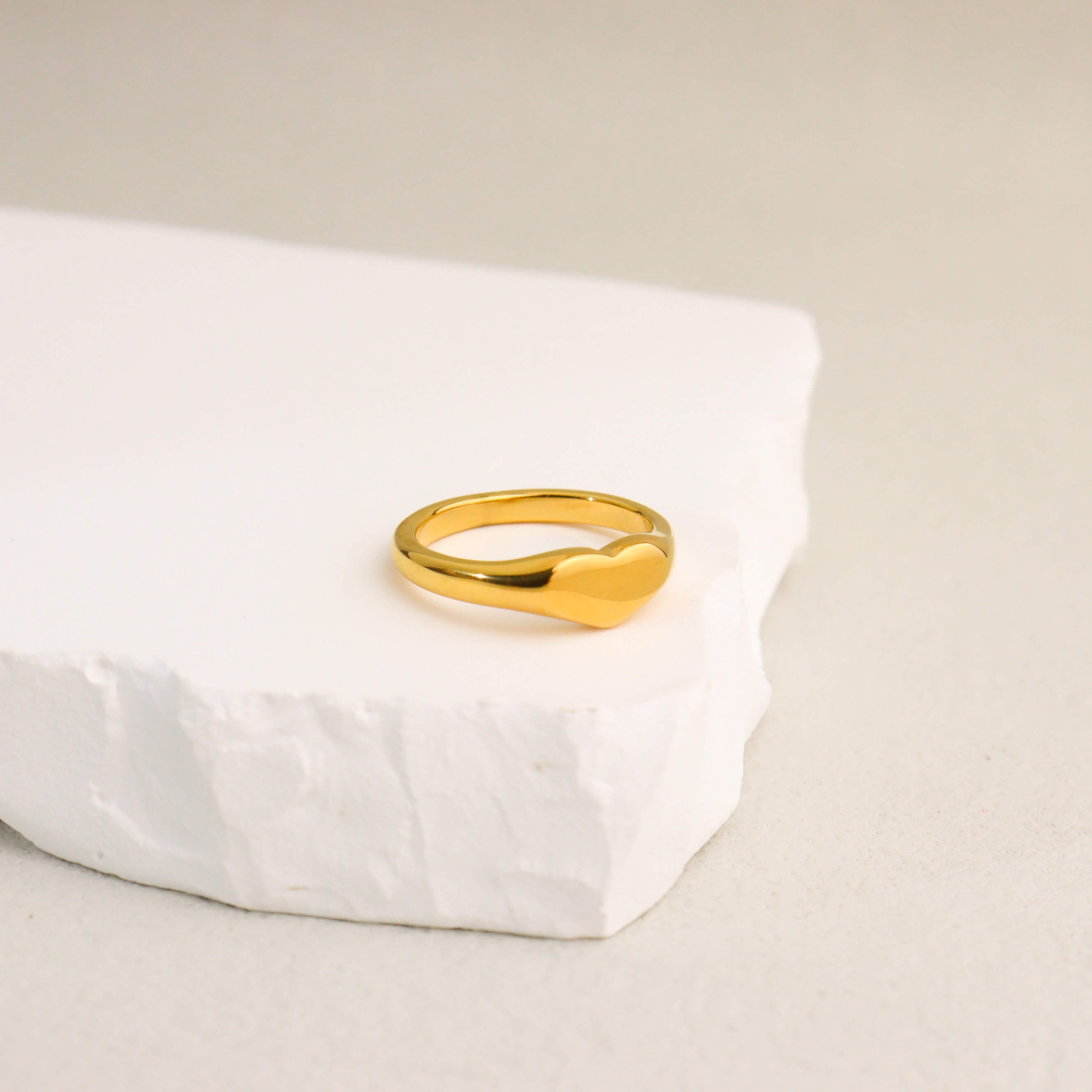 Love Signet Gold Ring