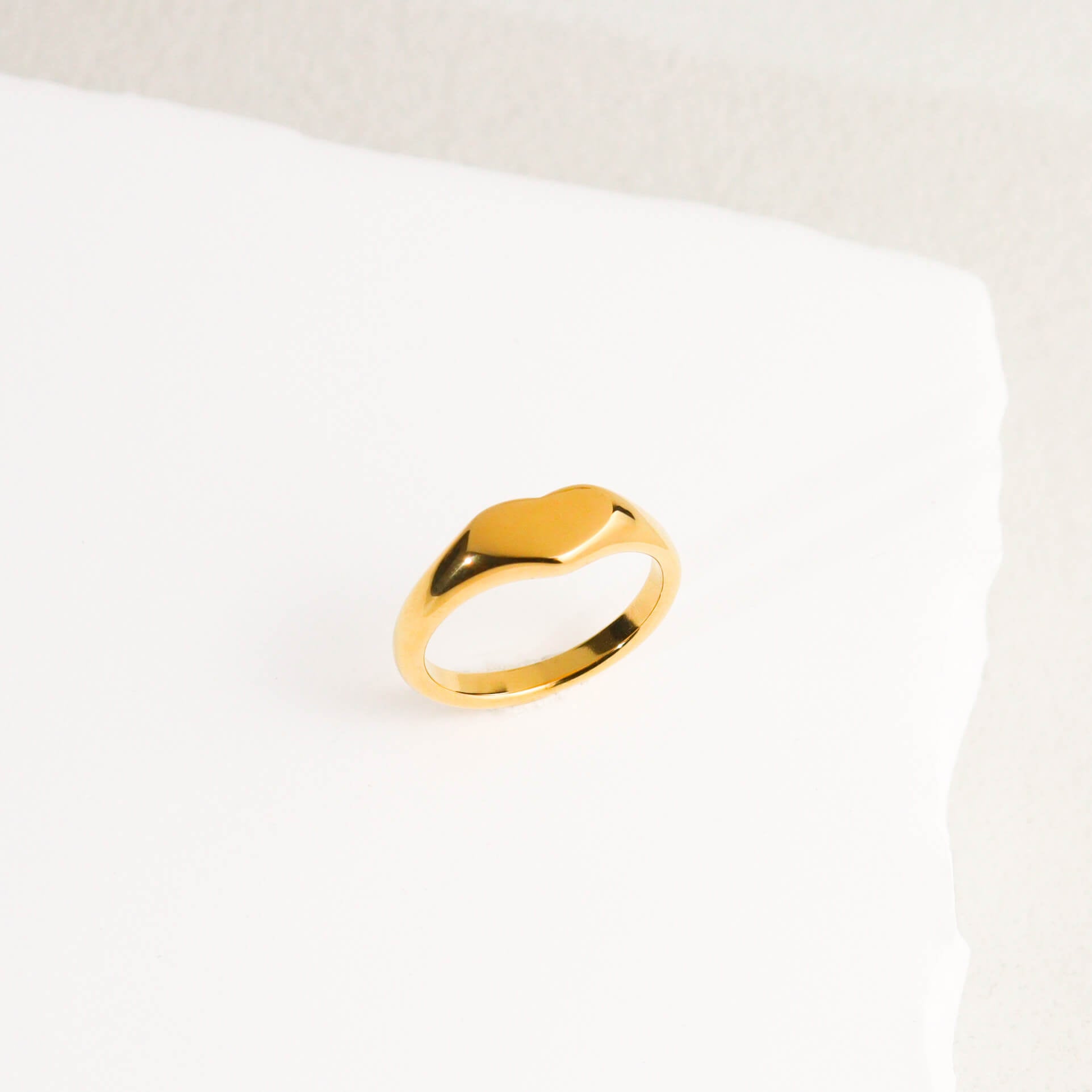 Love Signet Gold Ring