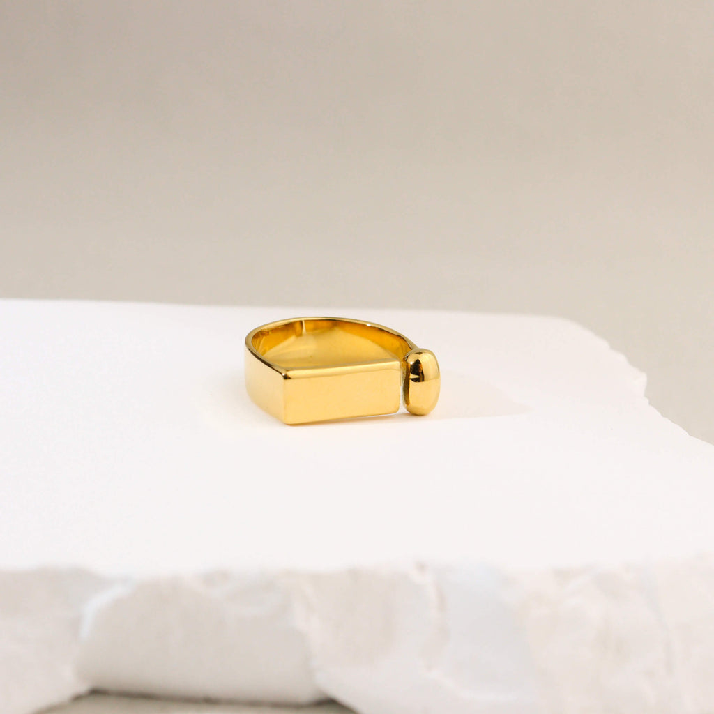 Bold Signet Gold Ring